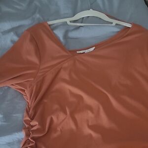 Nine West Terracotta Short Sleeve Top